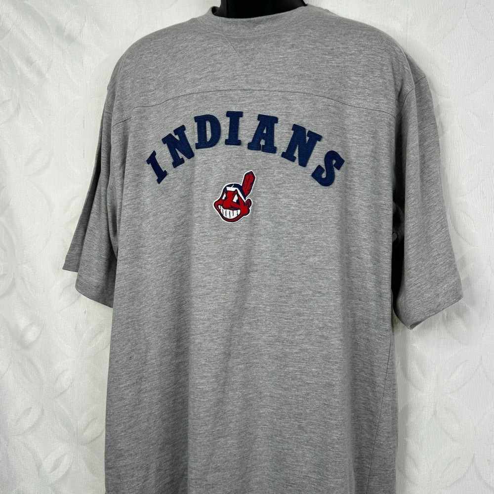 Lee Sport Cleveland Indians Chief Wahoo T-Shirt Mens‎ Large Gray Heather MLB L - Picture 3 of 8